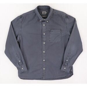 Flint and Tinder Oxford Draftsman Shirt Mens Large Washed Black Huckberry